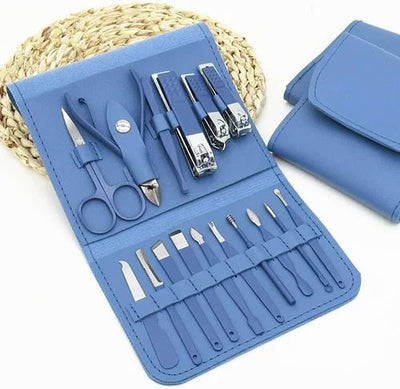 16pcs Manicure Pedicure Grooming Kit, Stainless Steel set