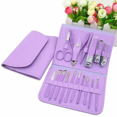 16pcs Manicure Pedicure Grooming Kit, Stainless Steel set